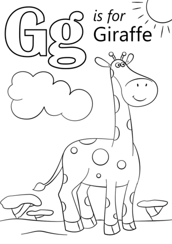 Letter G Is For Giraffe Coloring Page